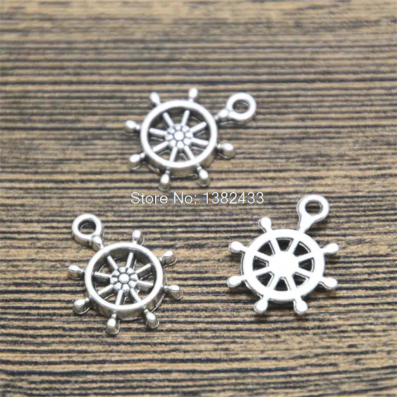 30pcs-Rudder подвески для парусного спорта Античные тибетские серебряные руля 19x15мм |