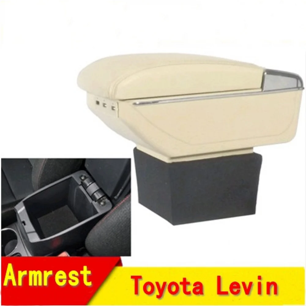 

For Toyota Levin Hybrid armrest box central Store content Storage box with cup holder ashtray USB interface