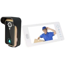 Video de La Puerta de Intercomunicación Teléfono Night Vision Sensor PIR Cámara gran angular de 7 pulgadas TFT LCD
