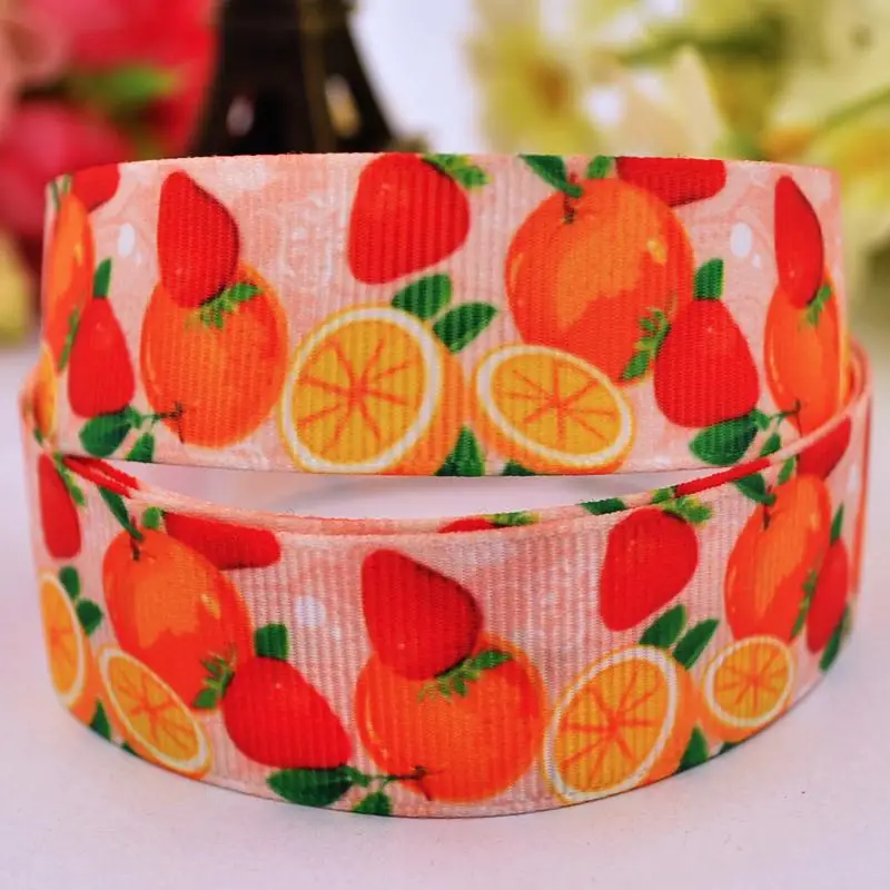 7/8" 22mm Fruits Cartoon Printed grosgrain ribbon party decoration