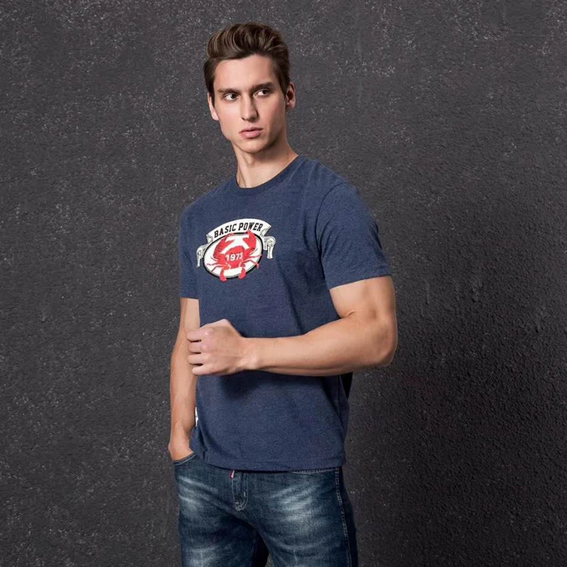 

2019 VomintNew Men's T-Shirt O-Neck New Casual Print 100% Cotton T-Shirt Men's Fashion Short Sleeve BP1925