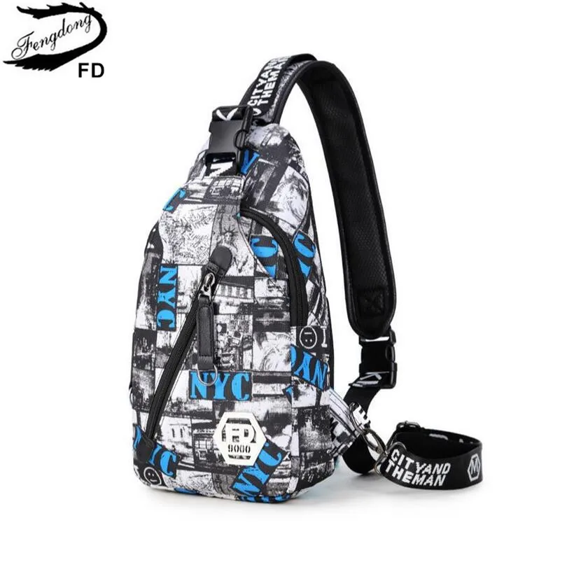  FengDong small crossbody bags for women messenger bags men casual sling chest bag male mini waterpr - 32903843944