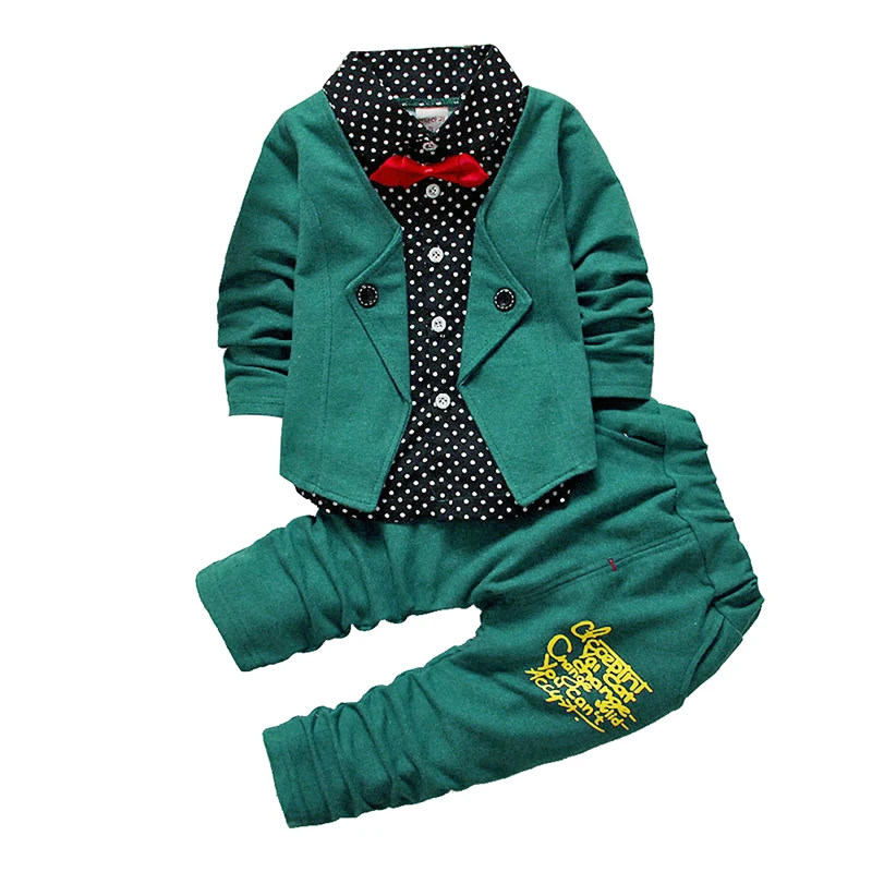 

Spring Autumn Children Clothing Set Baby Boys Tide Thirt Fake 3PCS Clothes Suit Kids Boys Outfits Suit New Sale