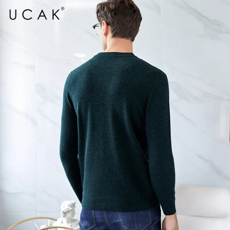 UCAK Brand Sweater Men 2019 Autumn Winter Thick Warm Cashmere Sweaters Merino Wool Pullover Men Fashion O-Neck Pull Homme U3019 UCAK Brand Sweater Men 2019 Autumn Winter Thick Warm Cashmere Sweaters Merino Wool Pullover Men Fashion O-Neck Pull Homme U3019
