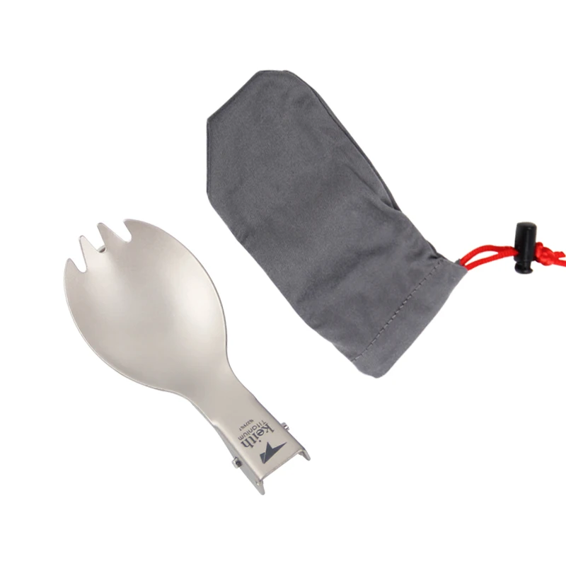 2016 OEM New Mode Keith Ti5301 Titanium Folded Spoon outdoor And Camping Table Cooking Ware Set Best Price 