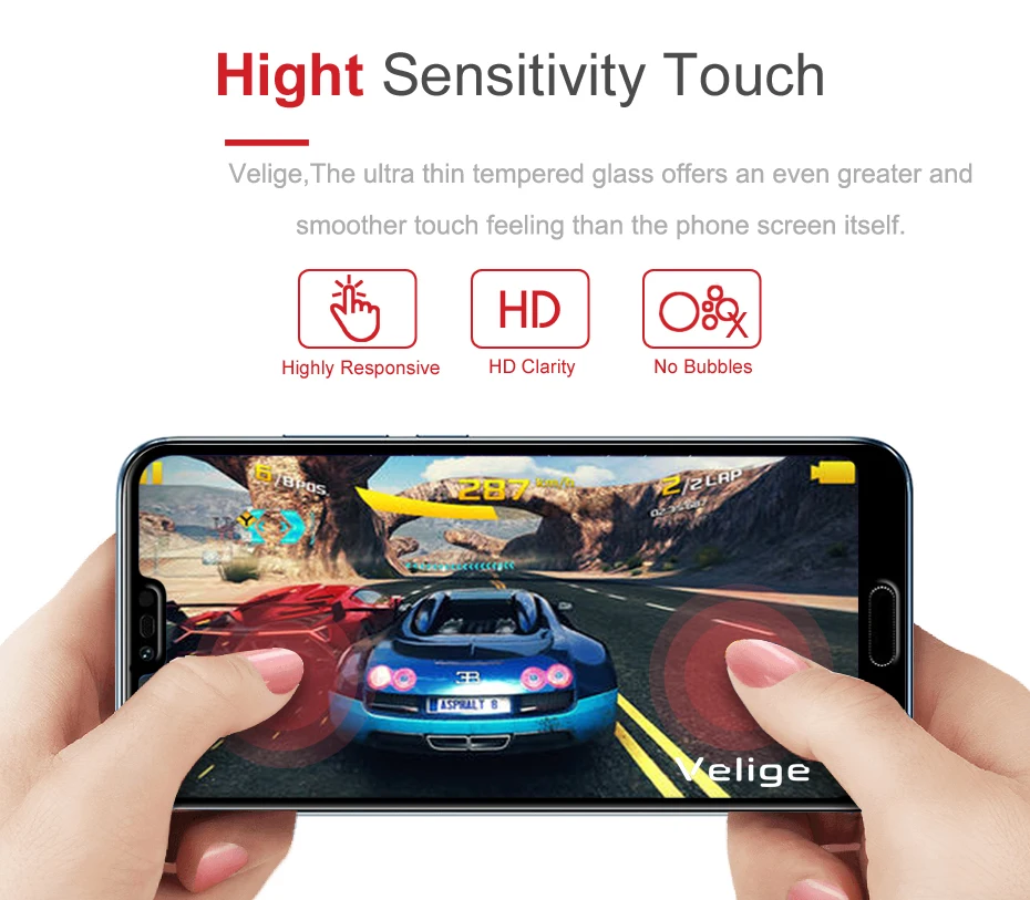 Velige 2.5D Full Cover Tempered Glass for Huawei Honor 10 Honor10 Screen Protector Ultra Thin HD Clarity Safety Glass Film (3)