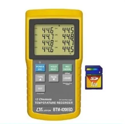 

Lutron BTM-4208SD 12 Channels Thermometer RECORDER Temp. RECORDER SD Card, Real Time Data Logger