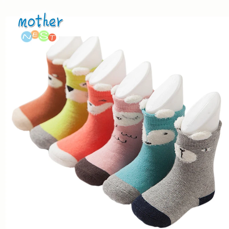 2018 New Styles Baby Newborn Warm Socks Baby Boy Floor Shoes Sock Toddler Infant Socks Animal Fox Winter Short Socks (4)