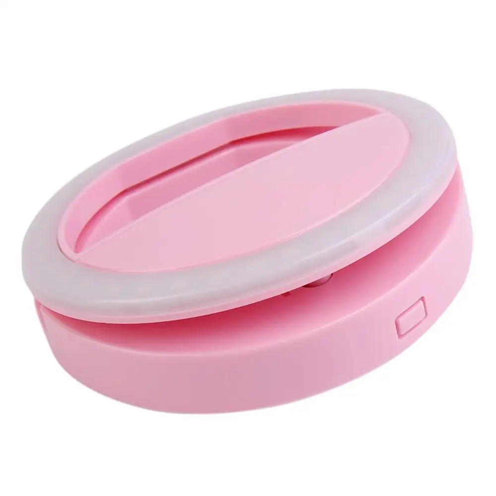 Универсальный светодиодный светильник для селфи, портативный мобильный телефон, 36 светодиодный S, светящийся кольцевой зажим для iPhone 8, 7, 6 Plus, samsung - Цвет: Pink