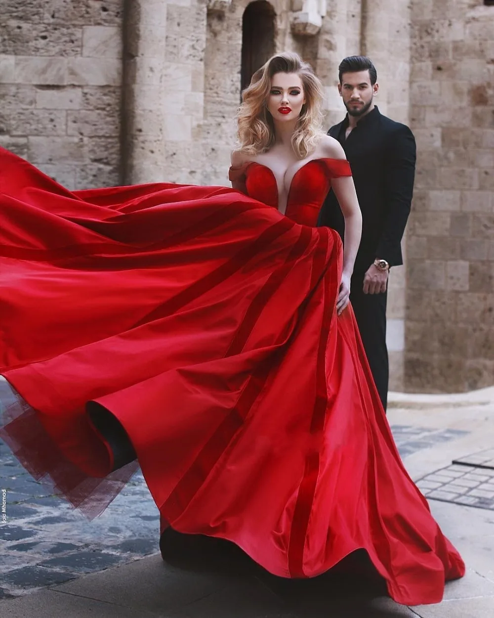 Glamorous Off-the-Shoulder Evening Dress
