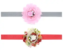 Свадебный розовый потертый цветок оголовье Детские перлы корона ребенка оголовье Рождественский подарок со стразами Детские аксессуары 24