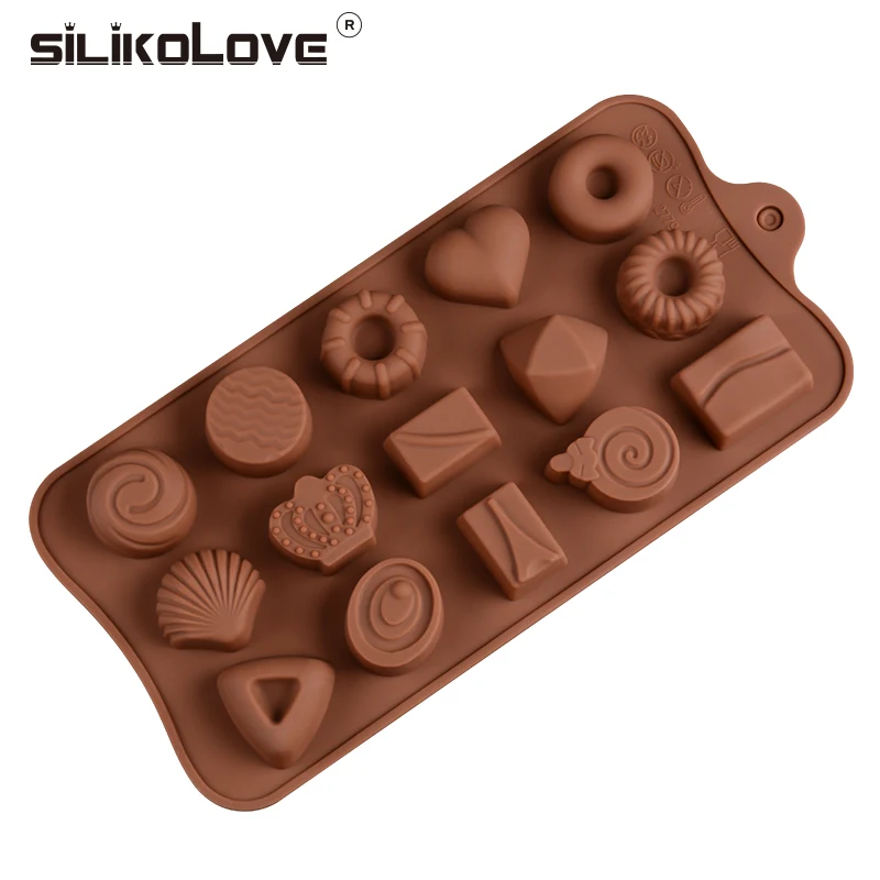 

SILIKOLOVE Silicone Molds 15Cavity DIY Chocolate Candy Molds Personailty FDA Safe Bkaing Decorations Tools