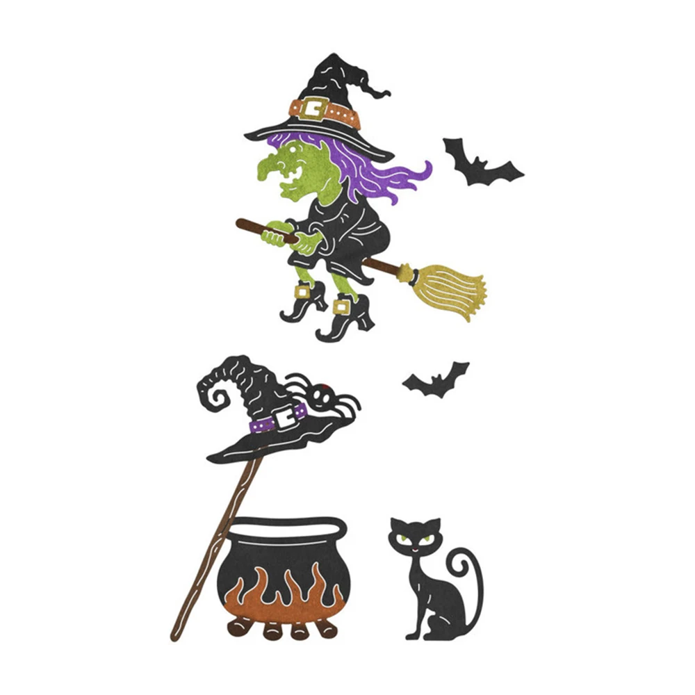 

Ufurty Metal Cutting Dies Witch's Brew Stitched DIY Scrapbooking Stamps Craft Embossing Die Cut Making Stencil Template