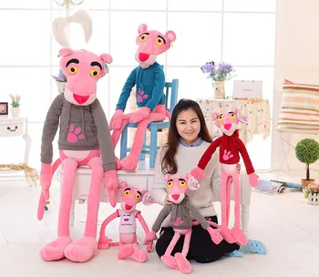 

Candice guo super cute plush toy shin leopard pink panther T-shirt dress stuffed toy doll birthday gift christmas present 1pc