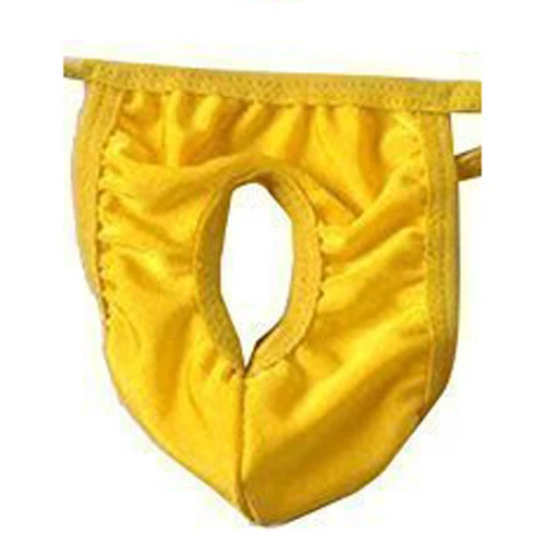 SAF мужской сексуальный открытый стринги Т-образная Задняя сумка стринги короткие желтые