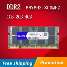 Mllse 1gb 2gb 4gb ddr2 ddr 2, 667 800 667mhz 800mhz PC2-5300 PC2-6400 sodimm so memória ram sdram de dimm para laptop notebook