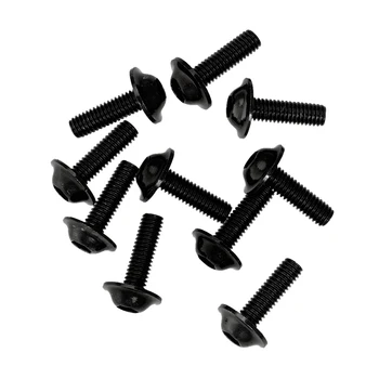 

10x Aluminum 20mmx6mm License Plate Frame Screws for Car Motorcycle Black Lightweight High strength corrosion resistant
