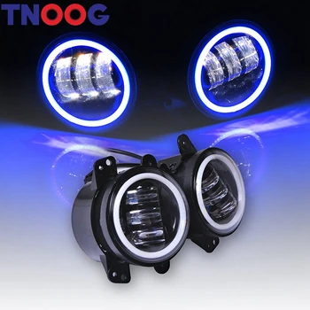 

2pcs 4 Inch 30w Led Fog Lights with white halo for Jeep Tractor Boat Led Fog Lamps Bulb Auto Led Headlight Driving Offroad Lamp
