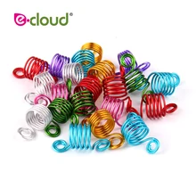 50 шт./упак. дредлок косы бусины для волос растягивающиеся Разноцветные Спиральные клипсы для волос кольца для зажимов трубка для оплетки аксессуары для волос