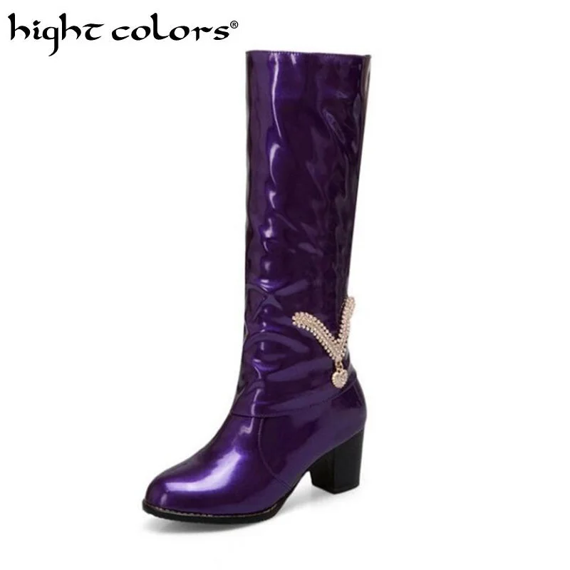 purple tall boots