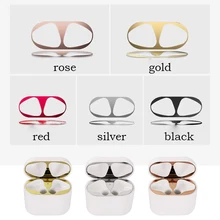 For Airpods 2 Dust Guard Plating Metal Anti-dirt Skin Thin Protective Sticker For Airpods 1 2 Charging Box Bag Accessories