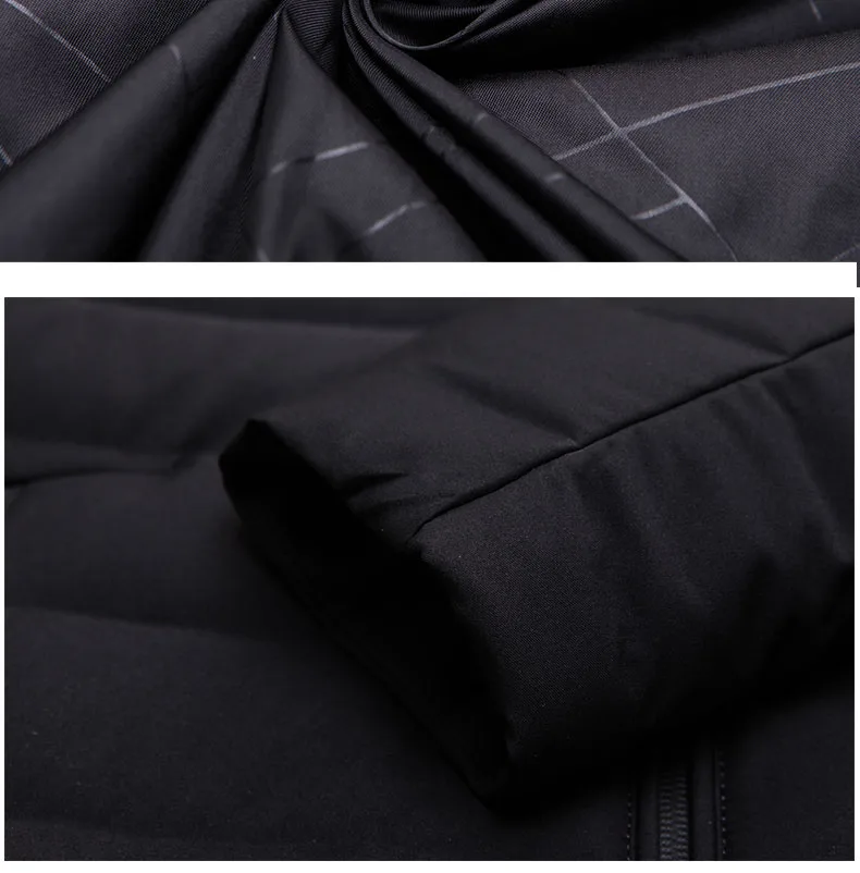 Однотонный черный воротник-стойка пуховик мужской плиссированный короткий пуховик Верхняя одежда новое поступление 2019 коллекция