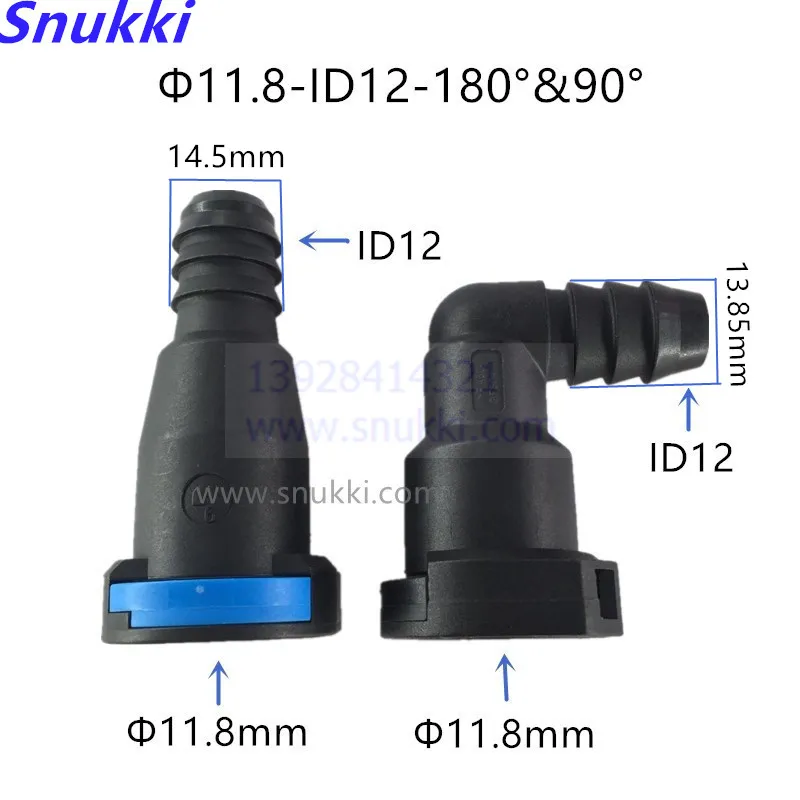 11.8mmid12 180 Degree Sae 10 Plastic Auto Fuel Line Quick Connector