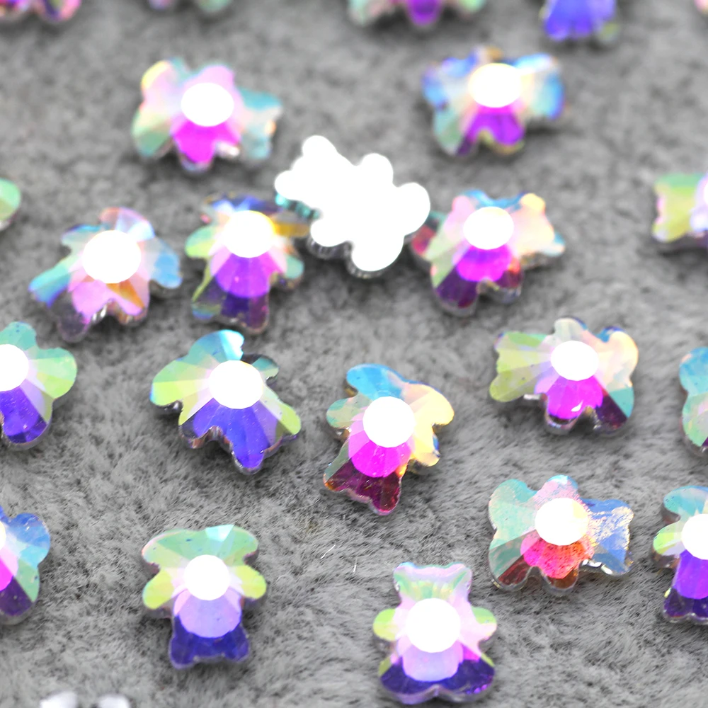 

100pcs crystal ab Flatback Nail Art Rhinestone DIY Nail Decoration Stick on Nail Carton Shape Glue On Rhinestones