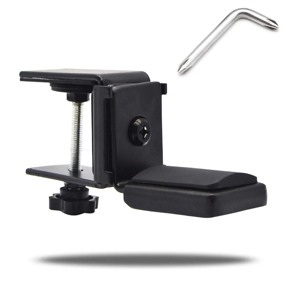 

Headphone Headset Holder, Universal Metal Headphone Holder Hanger Clip with Adjustable Clamp for Computer Desk (Black)