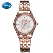 Аутентичные Disney Нержавеющая сталь группа Для женщин часы девушка мода воды бриллиант модные часы