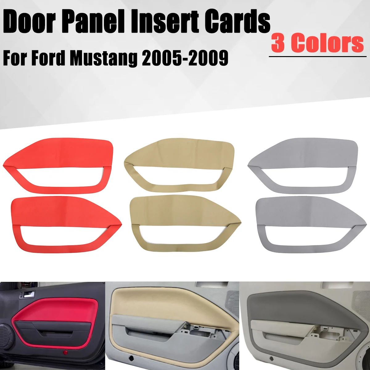 Buy 1 Pair Door Panel Insert Cards Synthetic Leather