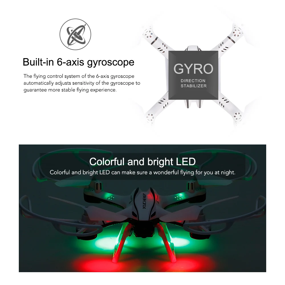 Utoghter 69309-1 2,4 г 6 оси гироскоп 3D флип Wifi FPV 720 P камера Безголовый высота Удержание RC Квадрокоптер стабильный полет вертолет