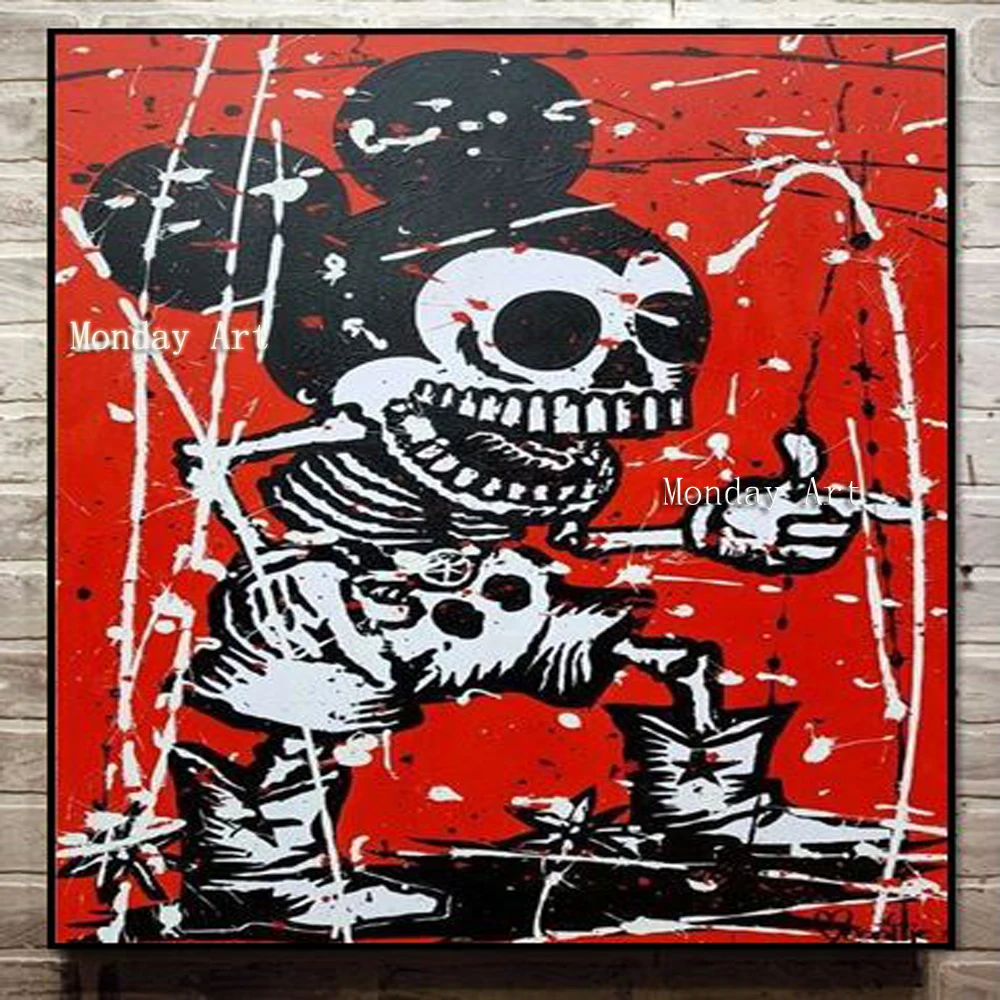 hand-painted-graffiti-pop-art-on-canvas-Alec-monopoly-art-good-for-bedroom-decoration