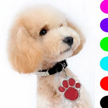 

free shipping paw shaped metal dog tags pendant charm,pet id tags dog tags cat tags