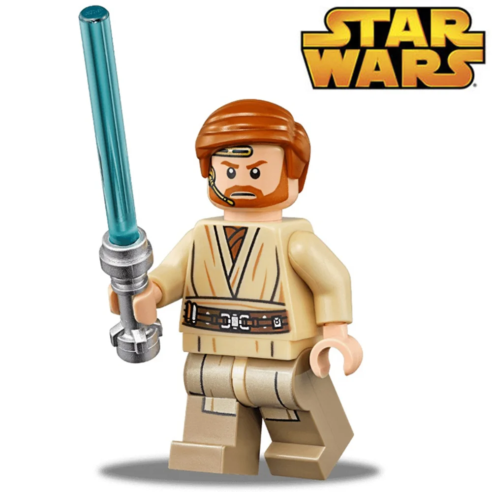 

Single Sale STAR WARS Jedi Obi Wan Kenobi with Headset SW704 ROGUE ONE minifig Assemble Building Blocks Kids Toys Gift