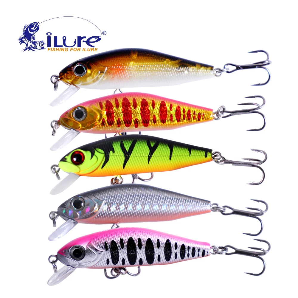 

iLure 1Pcs Fishing Floating Lures Shad Minnow 63mm 6g Artificial Lures Plastic Eyes 3D Wobbler Lure Bass Fishing Tackle peche