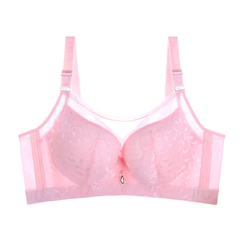 Pink Xianqifen, большие размеры, нижнее белье, бюстгальтеры для женщин, супер пуш-ап, сексуальное нижнее белье, кружевной бюстгальтер, bh, минимайзер, бюстгальтер для девушек, нижнее белье - Цвет: Pink