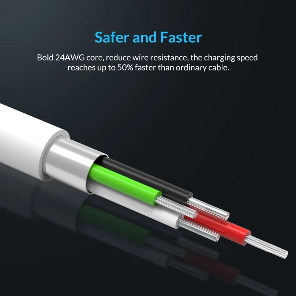 ORICO Премиум USB кабель для iPhone 8 освещение USB кабель для зарядки USB кабель для iPhone X 6 7 Plus iPad кабель для мобильного телефона 1 м