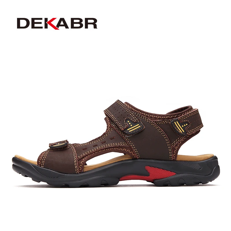 DEKABR Summer Big Size Men's Sandals British Fashion Genuine Leather Beach Shoes Mens Casual Massage Non-Slip Slippers Flats DEKABR Summer Big Size Men's Sandals British Fashion Genuine Leather Beach Shoes Mens Casual Massage Non-Slip Slippers Flats