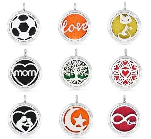 

1PCS Infinity faith Cat Mom Baby Heart Soccer 30mm Alloy Diffuser Locket Perfume Necklace Pendant With 1p Free Pad