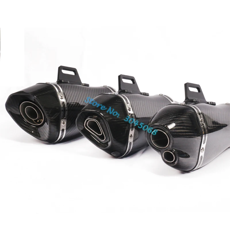 Motocicleta Akrapovic tubo de Escape DB asesino TRK502 CBR500R Z800 R25 R6 modificado Uiversal Moto carbono silenciador 2 agujeros