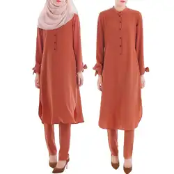 Комплект из 2 предметов, женская мусульманская одежда Рамадан, мусульманский Топ, штаны, костюмы, Бангладеш, кафтан, Дубай, Турция турецкий