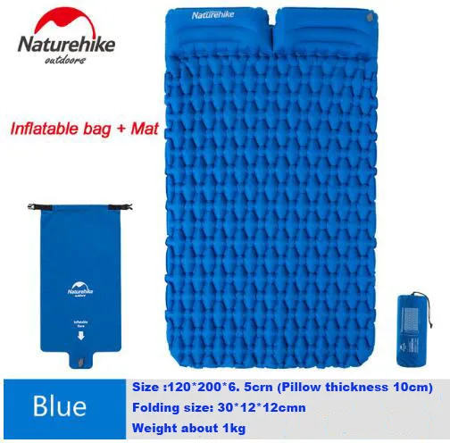 Naturehike Открытый походный коврик надувной мешок матрас Сверхлегкий воздушный матрас портативный матрас походный коврик - Цвет: NH19Z055-P Blue 1