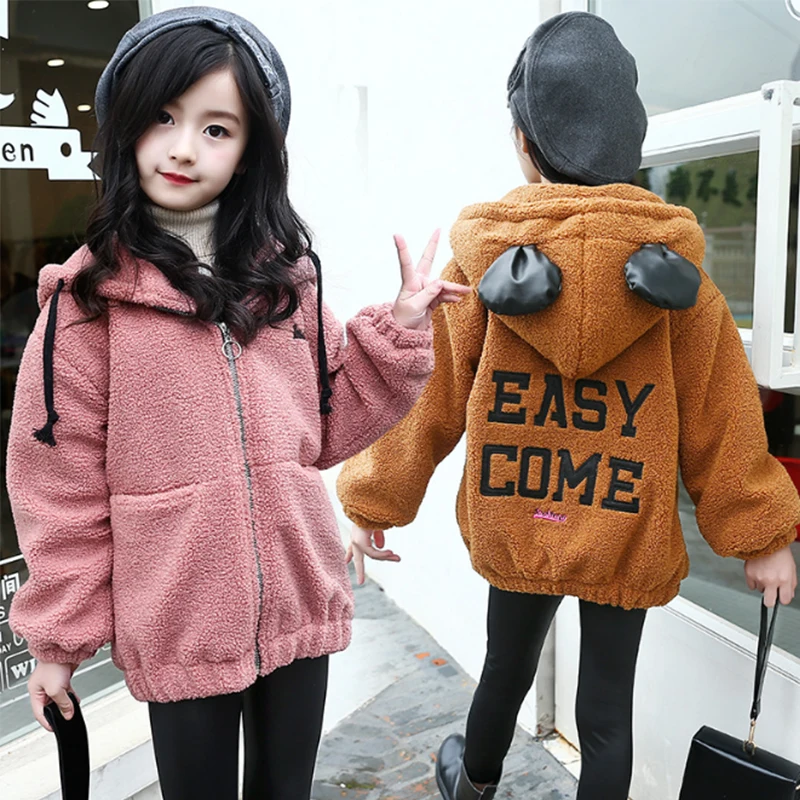 

Childrens' winter jacket for girls cartoon hooded thicken girls jacket coat korean kids clothes kids jacket outerwear C30