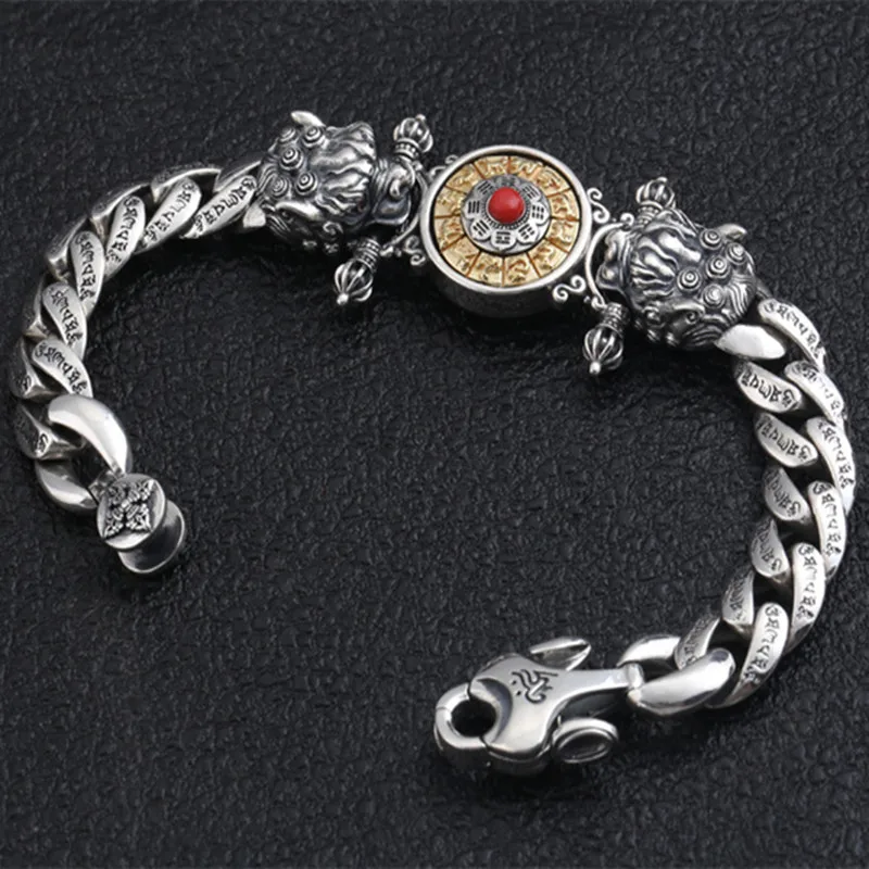 

60g 925 Sterling Thai Silver fashion Jewelry Bracelets for Women Men Vintage S925 Solid Thai Silver Chain Bracelets