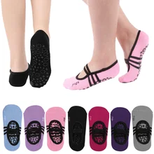 1 пара спортивных тапочек для йоги, женские нескользящие хлопковые носки для велоспорта, женские носки для пилатеса, балетные Защитные носки для йоги и танцев
