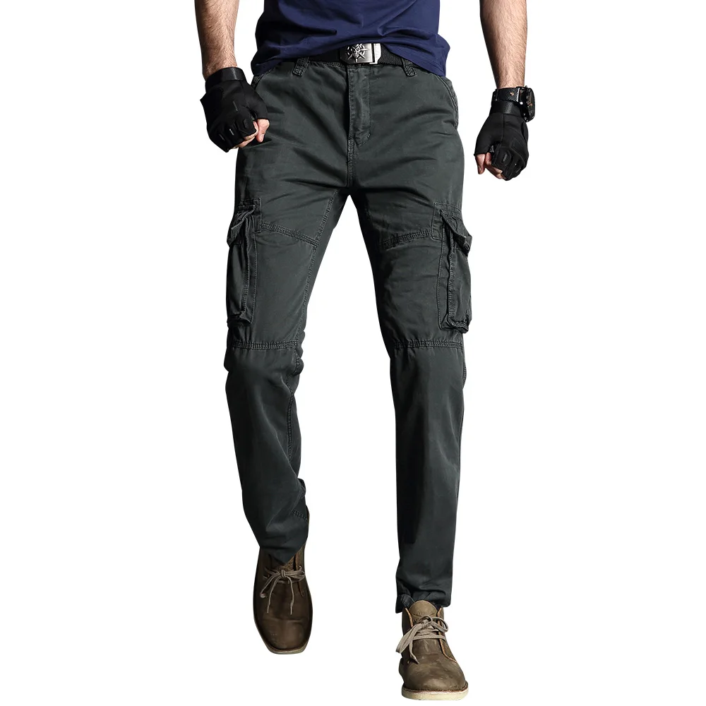 2019 Spring Fashions Men's Cargo Pants Casual Loose Multi Pocket Military Pants Long Trousers for Men Joggers Plus Size 29-40