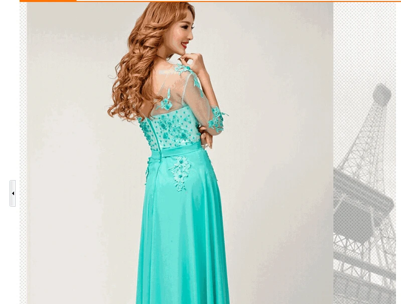 Синее длинное вечернее платье с круглым вырезом Vestido de festa longo Robe de Soiree Abendkleider MW1335