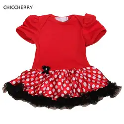 Летнее в горошек красного цвета для маленьких девочек комбинезон платье Ropa Bebe комбинезоны новорожденного для маленьких девочек s