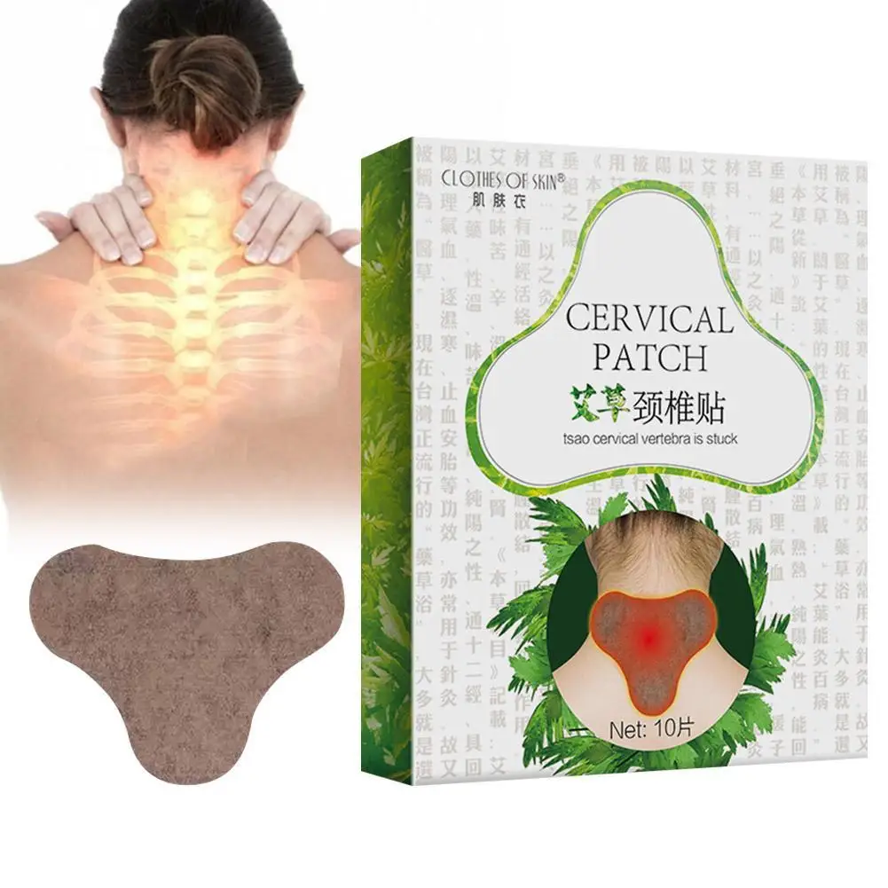 

10Pcs/box Neck Knee Moxa Moxibustion Plaster Leg Pain Relief Wormwood Sticker Self Heating Warming Meridians Patches Plaster